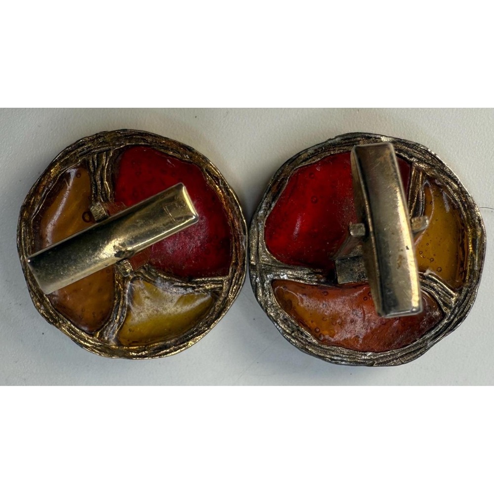 Coro casuals ladies cuff links vintage Venetian Glow - Picture 2 of 3